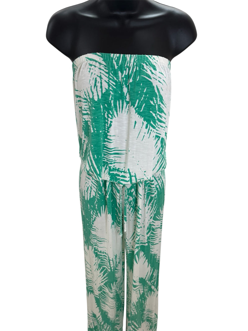Tori Richard Size M green & white jumpsuit