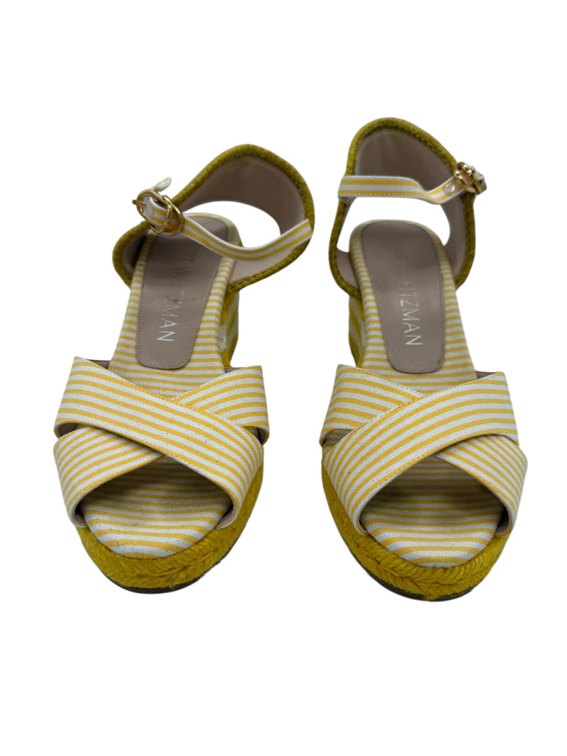 STUART WEITZMAN 7.5 Yellow and Cream SHOES