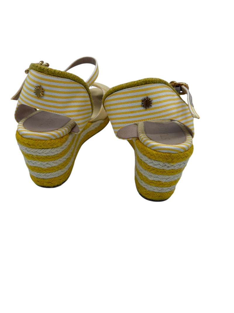 STUART WEITZMAN 7.5 Yellow and Cream SHOES