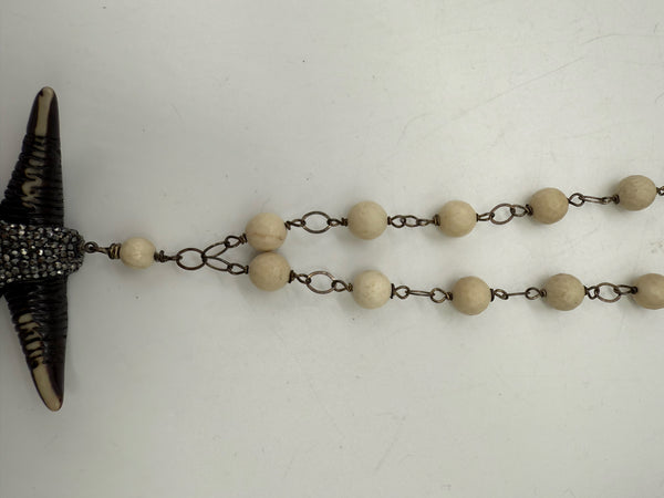 white and black Necklace