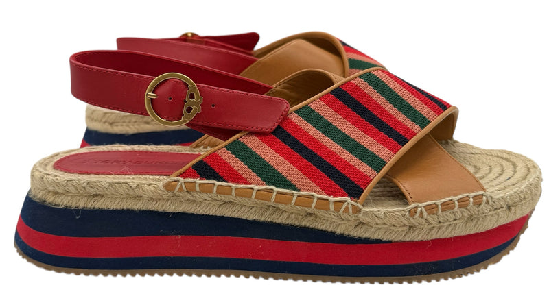 TORY BURCH 9 BLUE AND RED SHOES