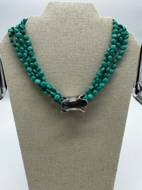 Kalibre turquoise and silver Necklace