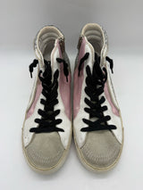 Golden Goose Delux Brand 9.5 PINK AND SILVER Sneakers