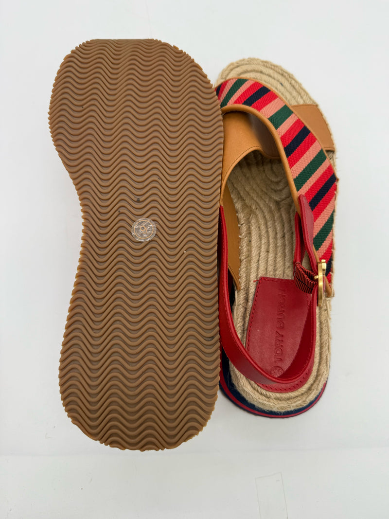 TORY BURCH 9 BLUE AND RED SHOES