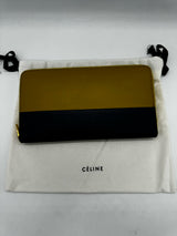 CELINE chartruese and navy wallet