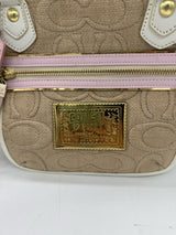Coach tan and white Handbag