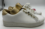 MICHAEL KORS 9 white and gold SHOES