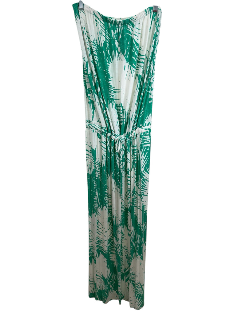 Tori Richard Size M green & white jumpsuit