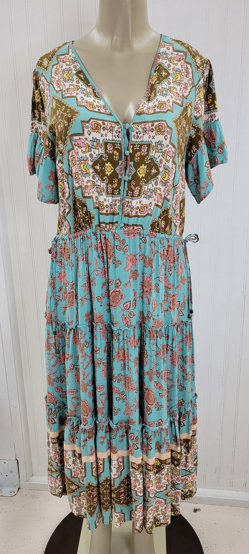 Size M matilda jane turquoise and brown Dress