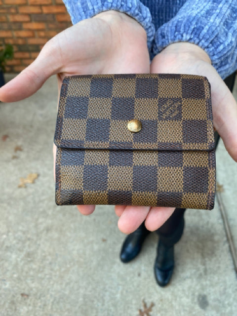 LOUIS VUITTON tan and brown wallet
