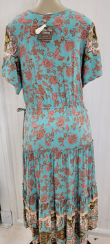 Size M matilda jane turquoise and brown Dress