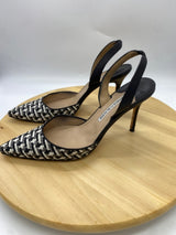 MANOLO BLAHNIK 38.5/8 black and white SHOES